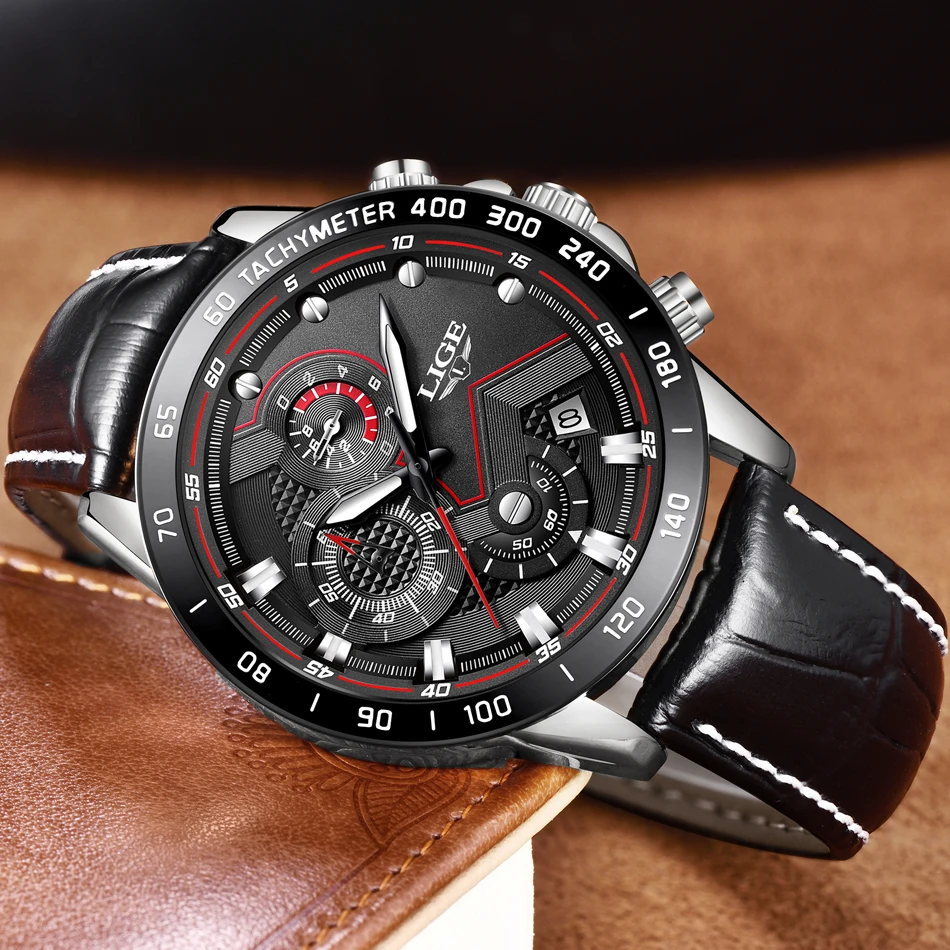 Мужские часы Relojes Hombre, новинка, мужские часы LIGE, топ класса люкс, брендовые модные золотые кварцевые часы, мужские кожаные военные спортивные водонепроницаемые часы