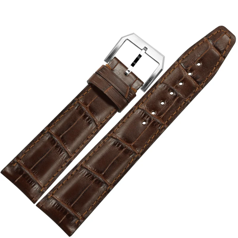 Brown with buckle Ремешок для часов iStrap 20 мм 21 мм 22 мм Высококачественный Блестящий ремешок для часов из натуральной кожи для мужчин и женщин(4 стиля на выбор - Цвет ремешка: Brown with buckle