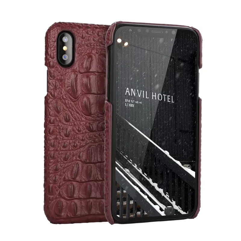 Luxury 3D Back Case For Apple iPhone X 10 Cover Genuine Leather Crocodile Head Phone Bags Cases 6 6S 7 8 PLUS | Мобильные телефоны