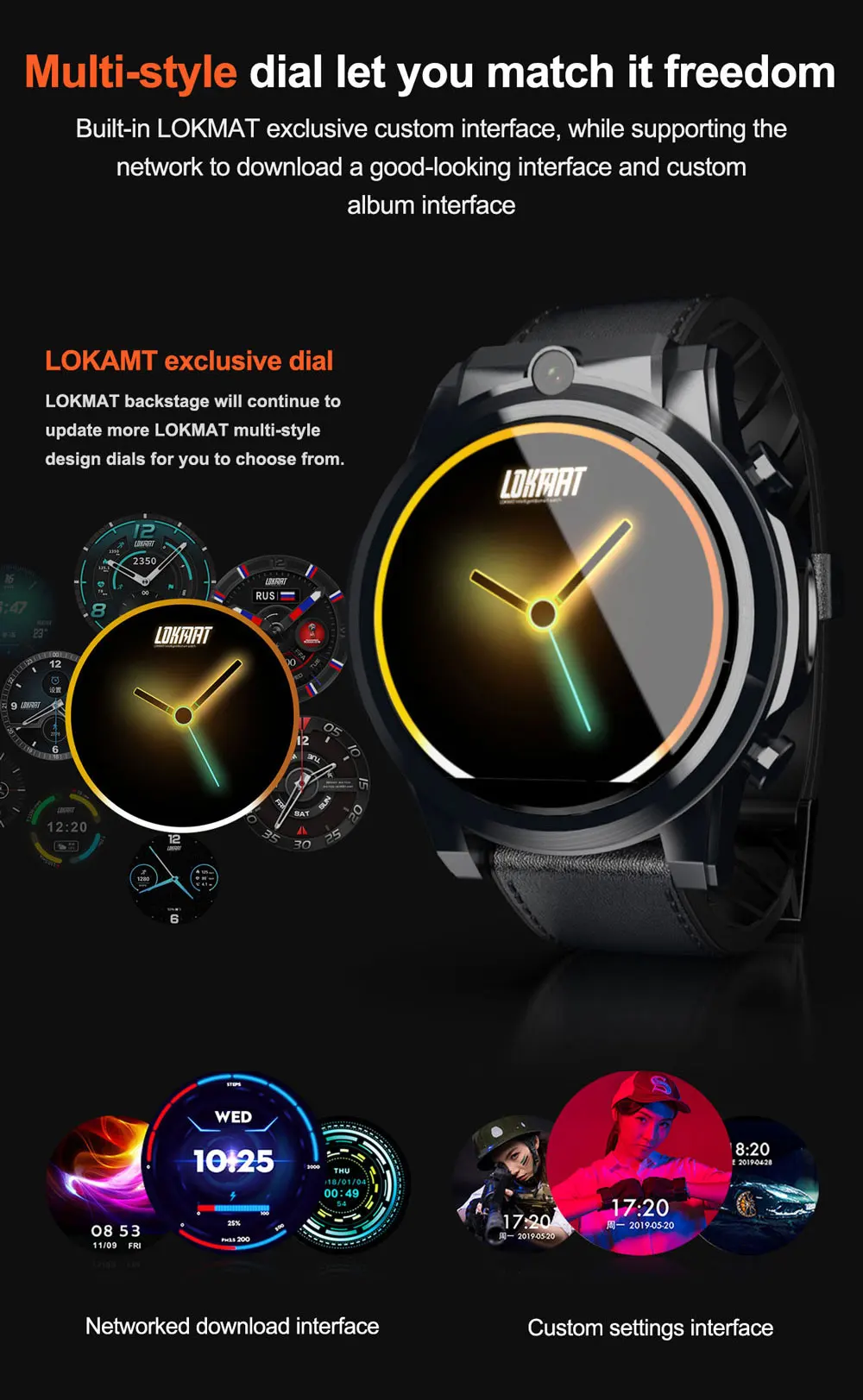 Lokmat X360 4G LTE Смарт-часы мужские 1," сенсорный экран 3GB32GB MT6739 Android 7,1 Bluetooth gps 5.0MP Видеозвонок 620 мАч умные часы