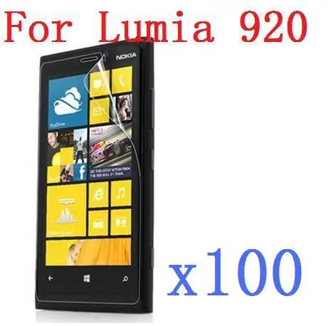 

High Clear Screen Protector For Nokia Lumia 920 Clear Crystal Cover Film +Cleaning Cloth X 100 PCS