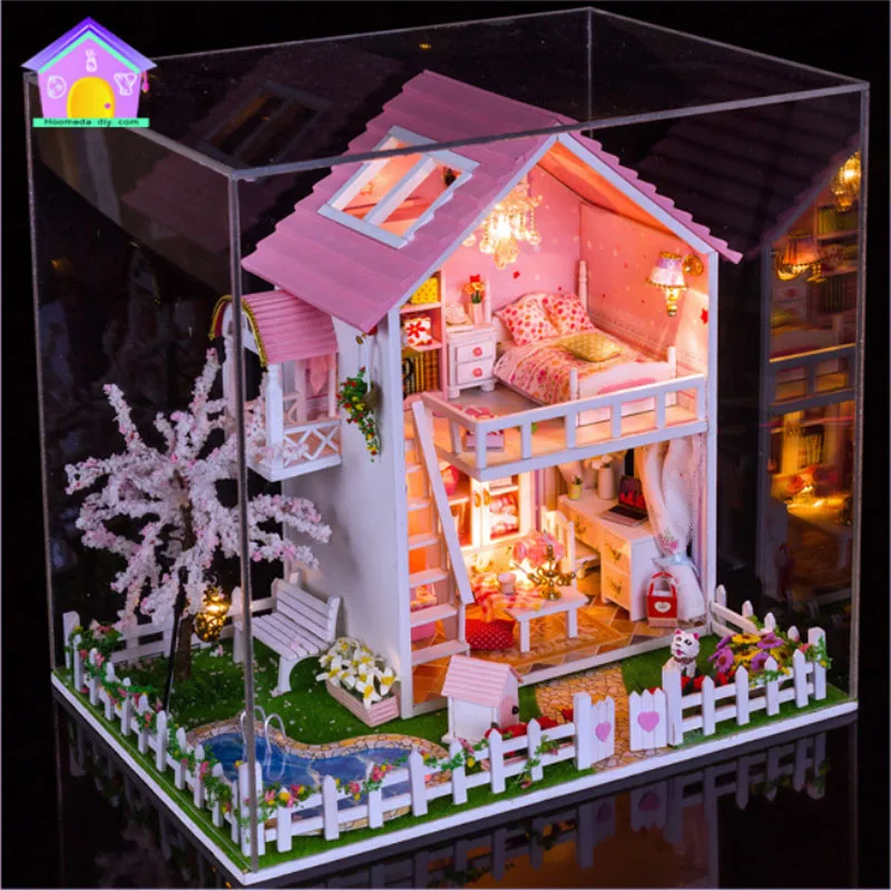 Кукольный дом мебель Diy Миниатюрный пылезащитный чехол 3D Деревянный Miniaturas кукольный домик игрушки супер роскошные подарки на день рождения коробка театр Каса