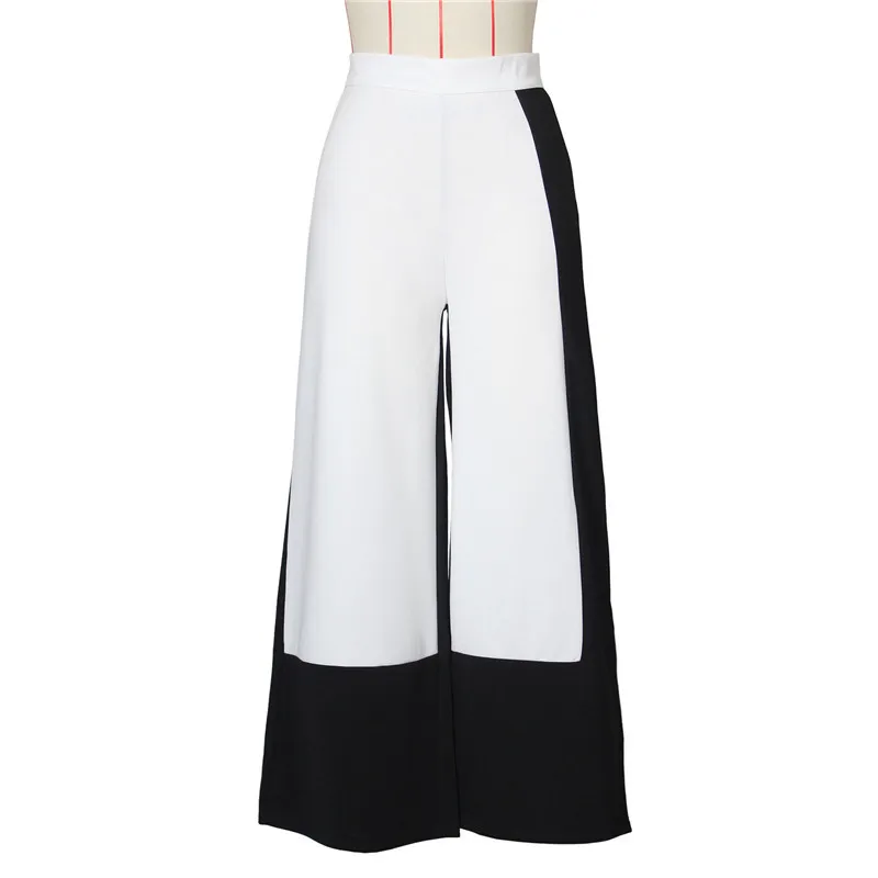 Брюки женские прямые с завышенной талией и широкими штанинами повседневные