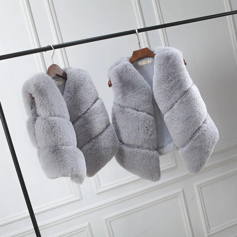 Одинаковая одежда для мамы и дочки осенне-зимний меховой жилет детское меховое