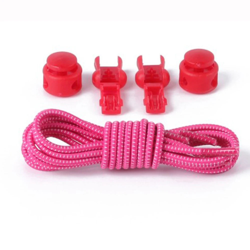 rose red Растягивающийся замок кружева 24 цвета пара фиксирующий башмак шнурки эластичные шнурки для кроссовок шнурки для бега/триатлона - Цвет: rose red