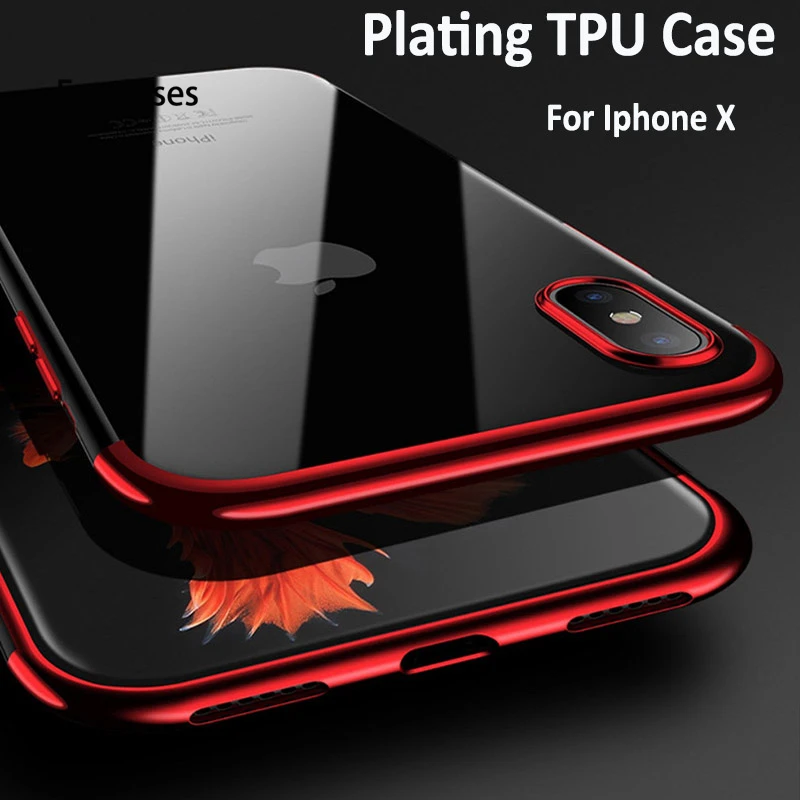 Прозрачные ультра тонкий силикон чехол для Iphonex Xs Xsmax Xr покрытием ТПУ Iphone5 6 S плюс