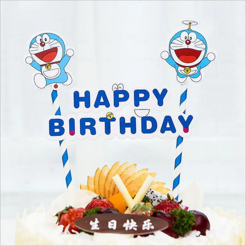 1 шт. мультиформа торт Топпер мультфильм флаги с бумажной соломинкой для свадьбы