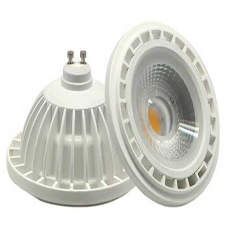 Dimmable LED COB AR111 15 Вт Light ES111 QR111 белый корпус GU10 G53 прожектор AC85 265V Бесплатная доставка