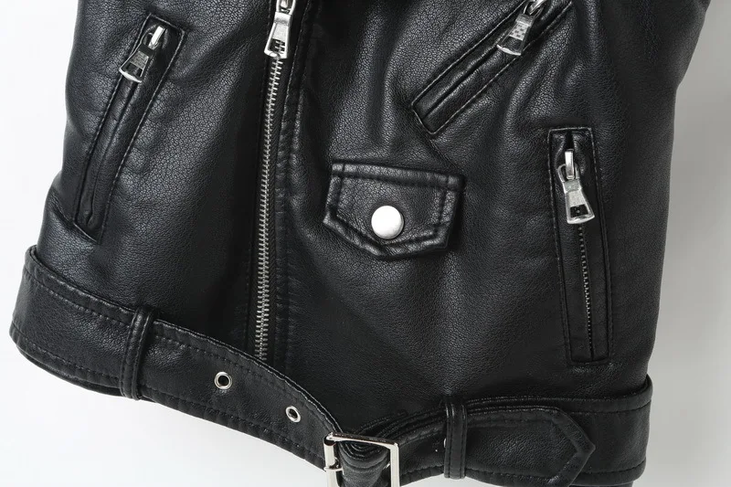 Брендовый детский жилет из искусственной кожи улучшенный модный на молнии для