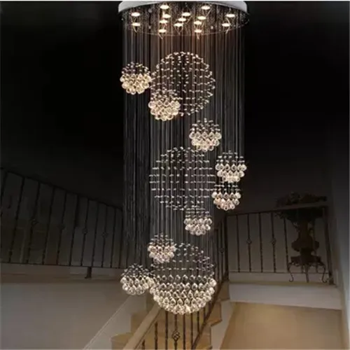 Modern Big Hall Chandeliers Lighting Led Lamps Crystal Ball Drop Luminaires Hotel Villa Banquet Ceiling Fixture Decoration | Освещение