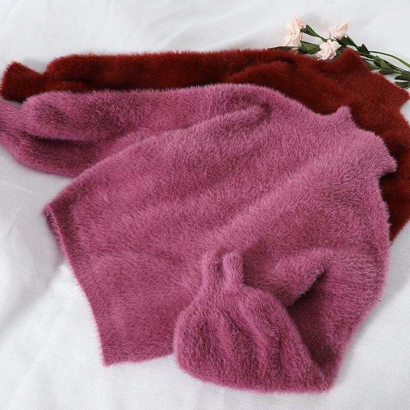 2018 Новый Модный женский свитер зимний с высоким воротником Женский мохер