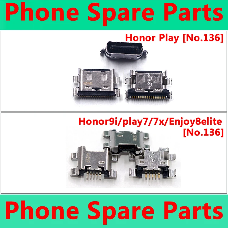 Kwainee High Quality USB Charging Port Connector replacement part for Huawei Honor Play 7 7x enjoy 8e lite | Мобильные телефоны и