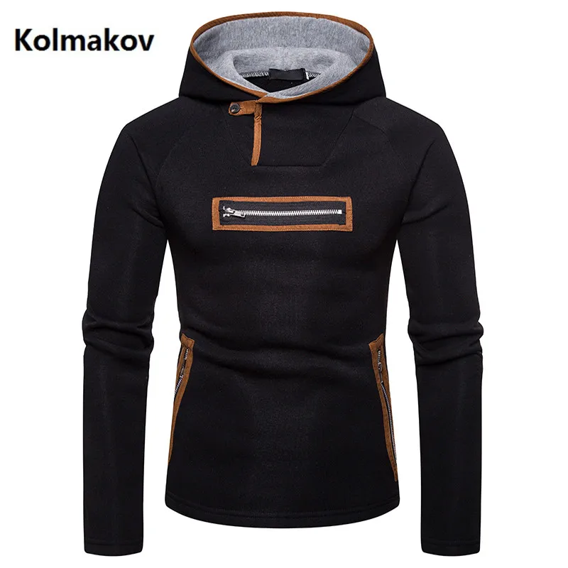 2019 Осенняя модная мужская одежда мужские повседневные толстовки с карманами