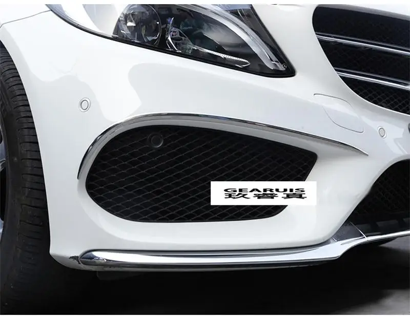 Для Mercedes Benz C Class W205 автомобильный Стайлинг передние противотуманные фары крышка решетка решетки наклейка на фары декоративные полосы авто аксессуары