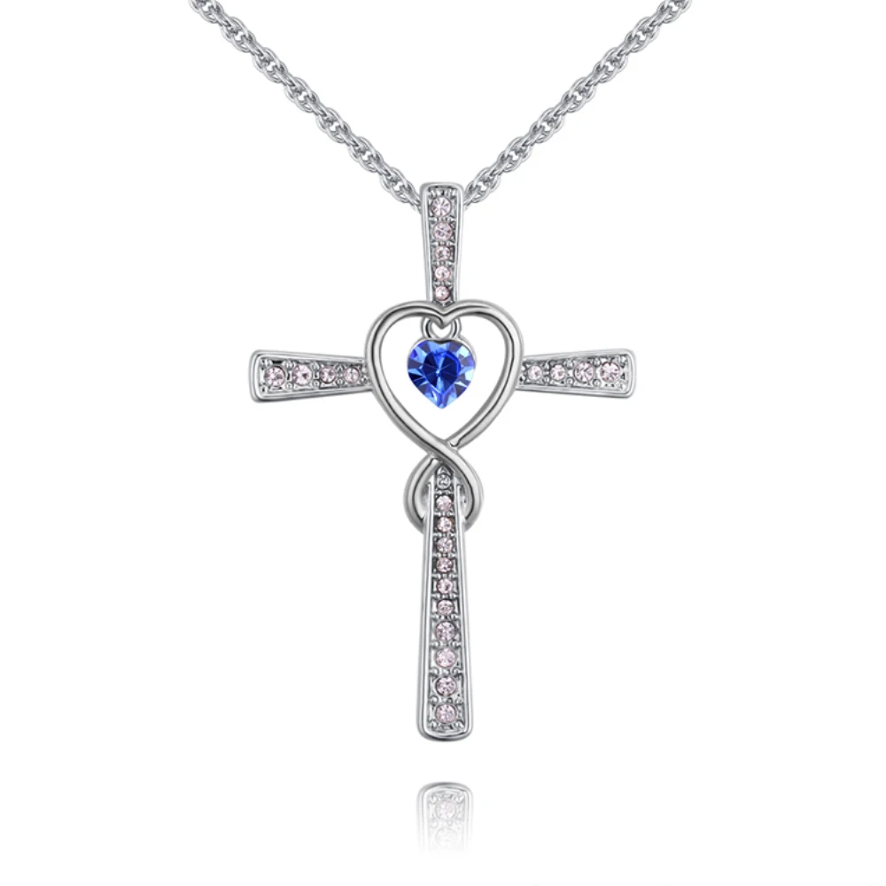 2018 Новое поступление классический крест кулон ожерелье с кристаллом от Swarovski bijoux