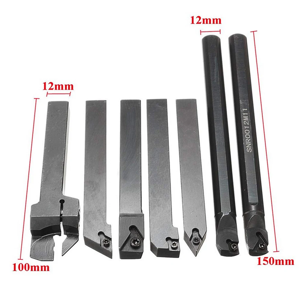 

7pc Holder Solid Carbide Inserts Holder Boring Bar Lathe Cutter Metal Turning Rod Industria Lathe Turning Tool Torno Lathe Tools