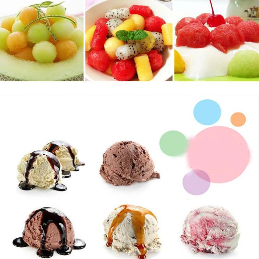 1 шт. 2 в двойной нож для резьбы по фруктам дыни мороженого ложки шарики