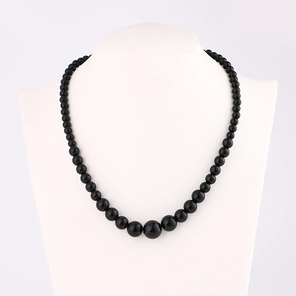 48 см Высококачественная Уникальная натуральная Подвеска из черного обсидиана