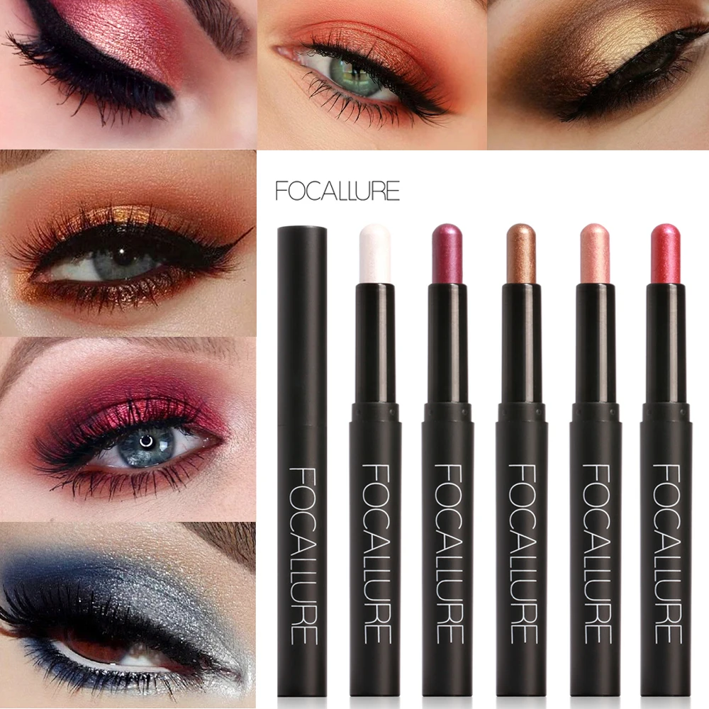2017 Focallure Новый 1 шт. Красота читая карандаш для век Косметические Shimmer Блеск тени