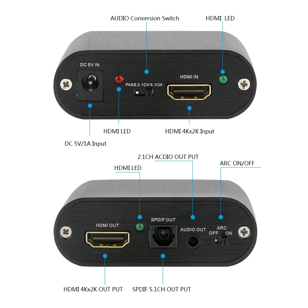 HDmatters 4K HDMI аудио экстрактор SPDIF+ стерео аудио выход поддерживает полный HD1080p