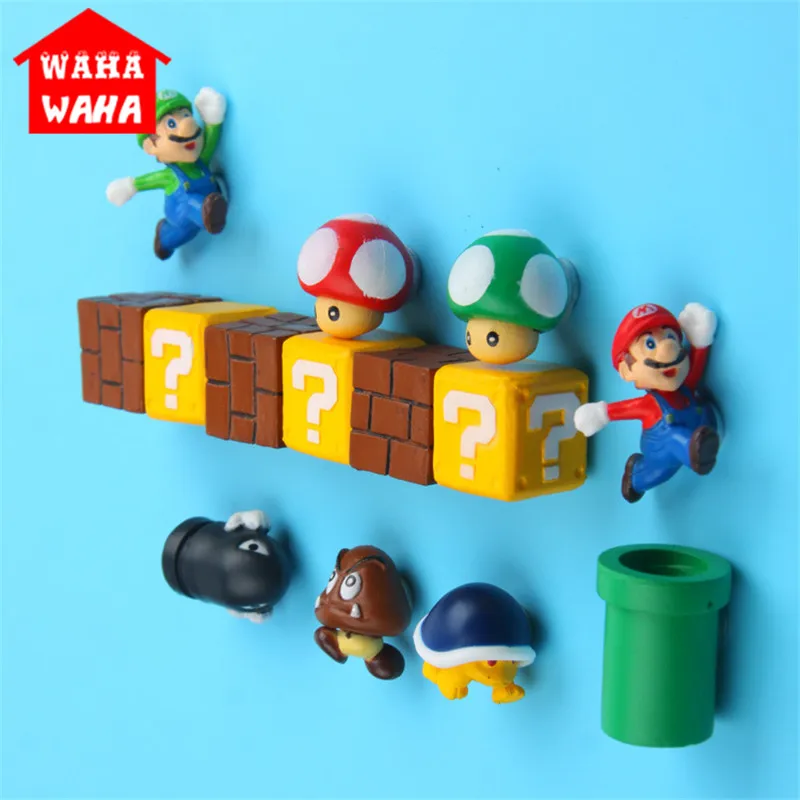 Смола 3D милый супер Марио холодильник Magne DIY магнит на холодильник ледяная коробка Пастер ледяная коробка наклейка украшение дома украшения