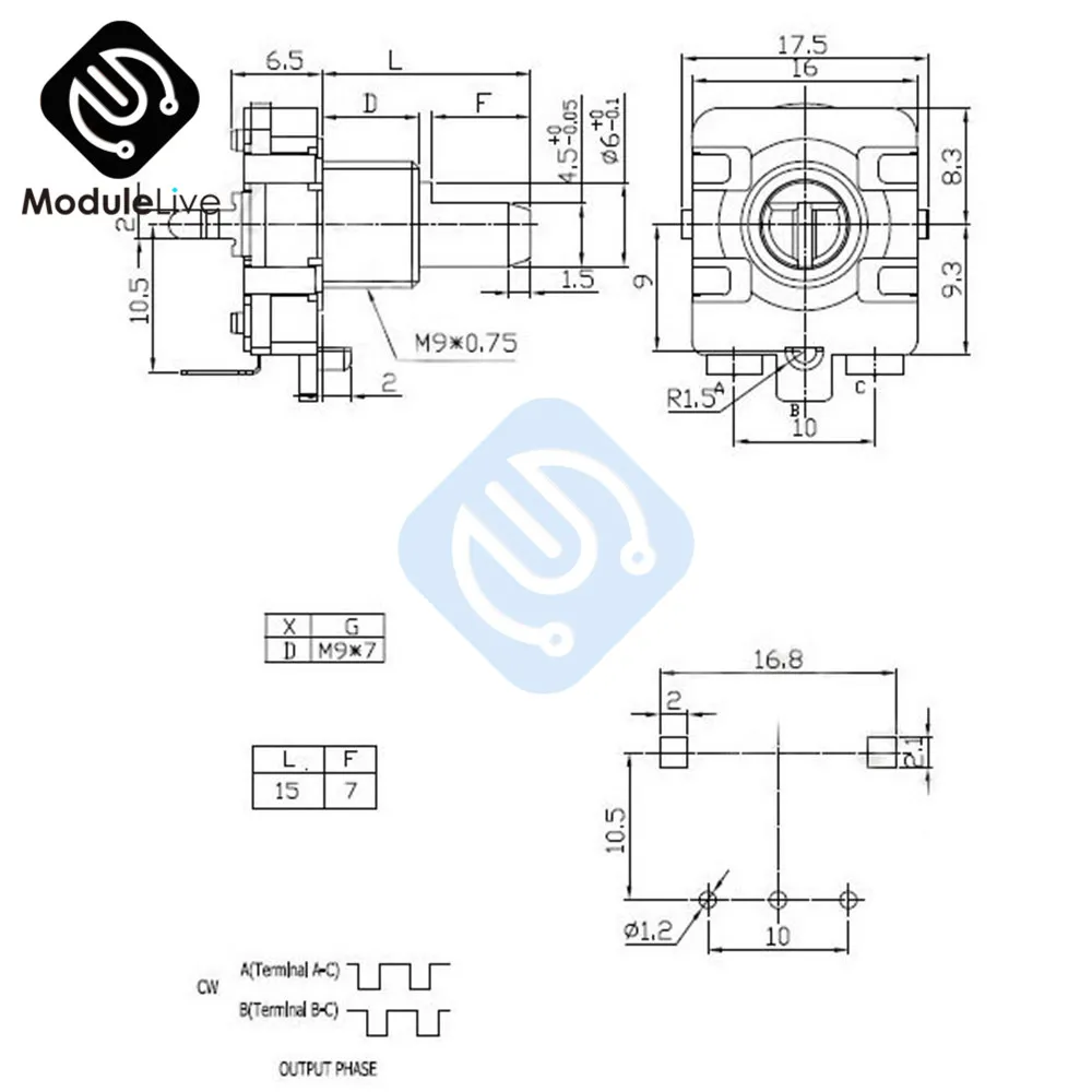 2 шт. поворотный кодировщик EC16 аудио кодирование ручка длинная 15 мм|Детали и