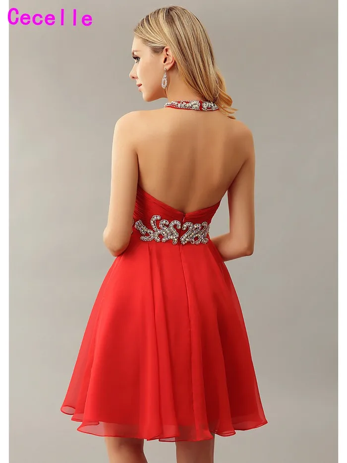 Сексуальный красный линия Искра шифон Короткие Коктейльные платья для