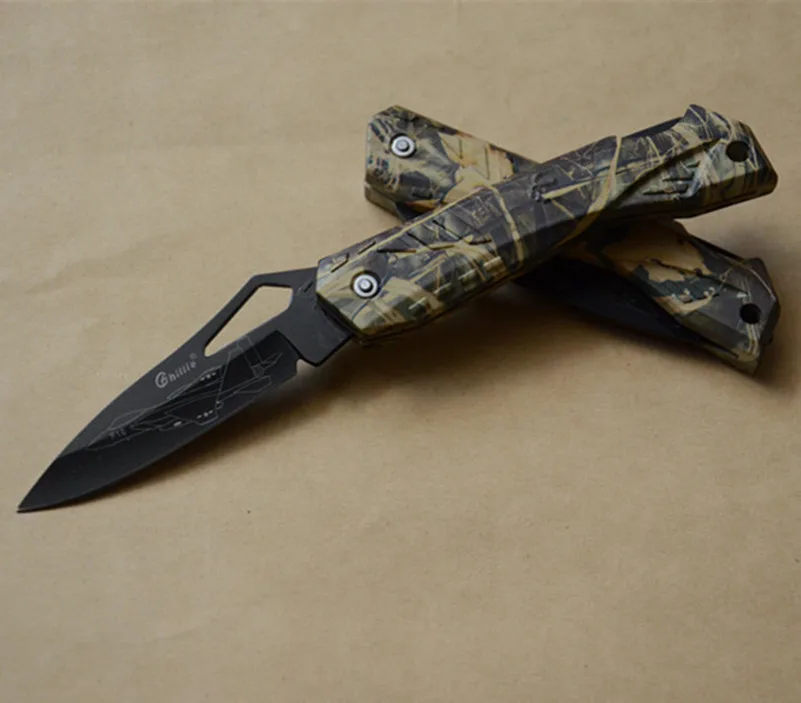 Карманный нож Ghillie для кемпинга выживания складное лезвие ABS с рисунком черепа