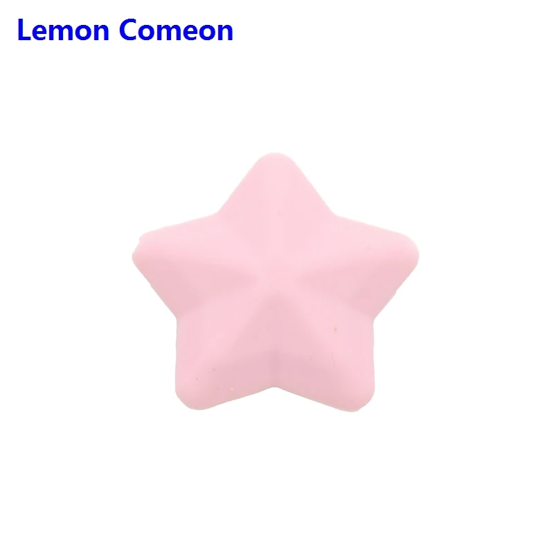 Lemon Comeon, 5 шт., силиконовая звезда, BPA бесплатно, силиконовые бусины, игрушка для грызунов, подарок для медсестры, сделай сам, цепочка для соски, ожерелье, прорезыватель, аксессуары