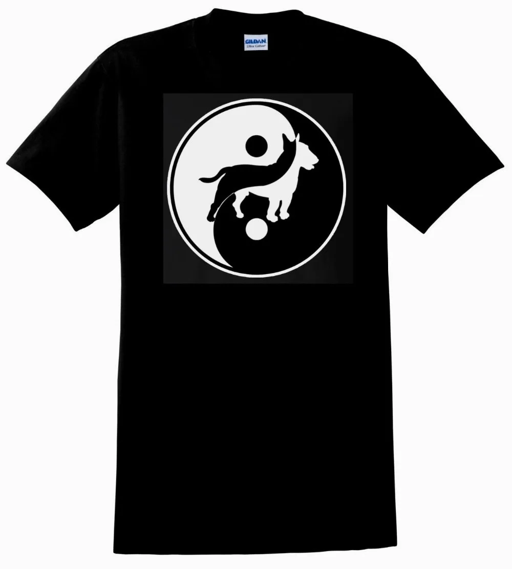 

English Bull Terrier Dog T Shirt 3Xl 4Xl 5Xl Yin Yang 2019 New Pure Cotton Short Sleeves Hip Hop Fashion O-Neck T Shirt