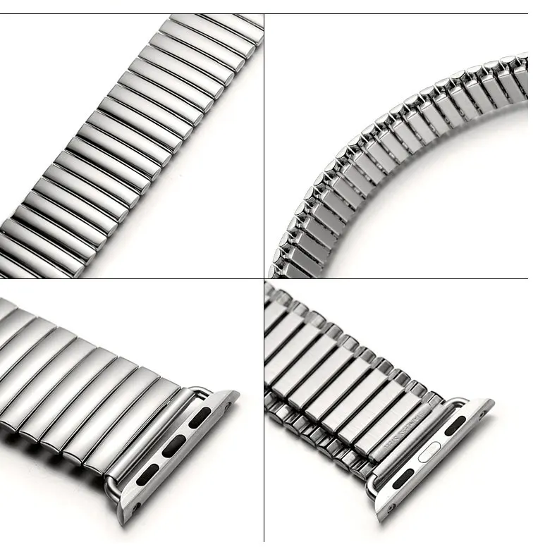 Эластичный ремешок из нержавеющей стали для apple watch band 42 мм/38 мм браслет металлический ремешок с адаптером разъем для iwatch 3/2/1