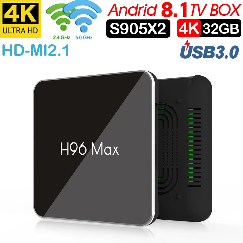 Android 8 1 Smart TV Box S905X2 4 Гб DDR4 di RAM 32 ROM 2 4g/5g wiFi BT Controllo Vocale телеприставка k