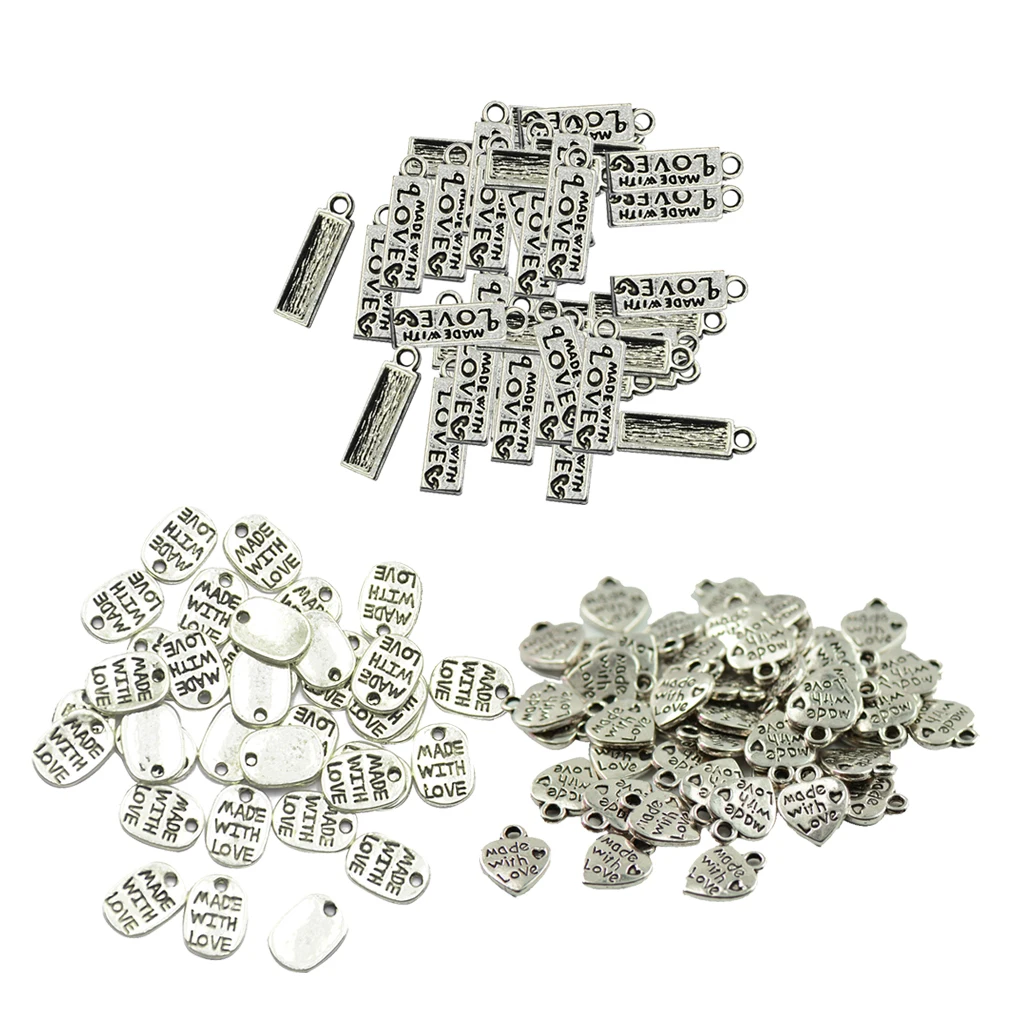 150 штук сделанный с любовью прямоугольник овальная форма сердца кулон сделай сам