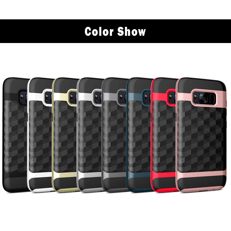 Whyes For Samsung Galaxy S8 Case Dual Layer TPU And PC Cover Anti-Shock Armor Popular ShockProof Rhombus Brushed |