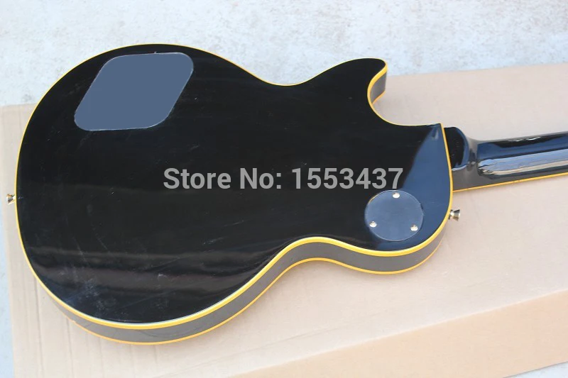Free shipping 2015 New Arrival LP CUSTOM Ebony fingerboard Electric guitar Yellow bag edge 3piece Pickup Large rocker | Спорт и