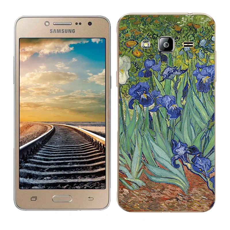 Мягкий чехол для Samsung Galaxy J2 Prime силиконовый с масляной росписью задняя крышка G532F