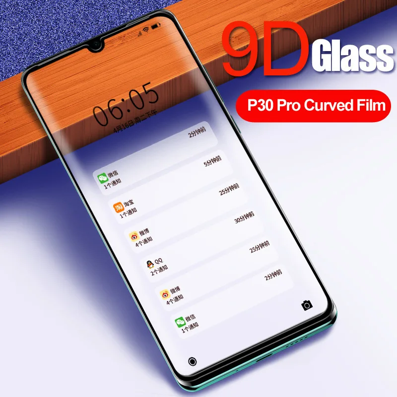 VPOWER 9D полное покрытие P30 HD Закаленное стекло пленка для huawei P30 Pro 9H Защитная пленка для экрана для huawei P30 стеклянная пленка - Цвет: P30 Pro