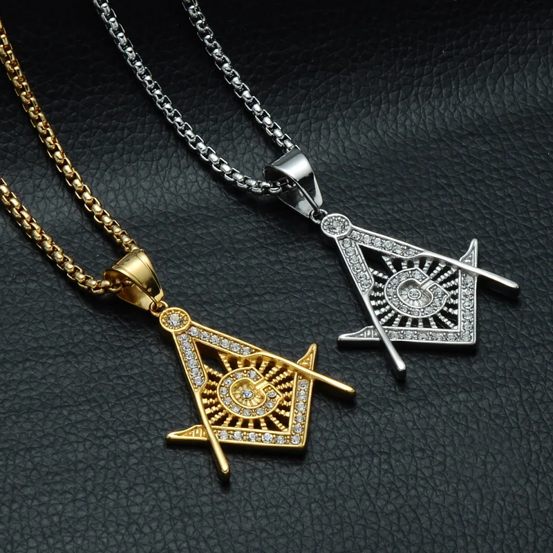 D&Z винтажное масонское ожерелье подвеска из нержавеющей стали полностью