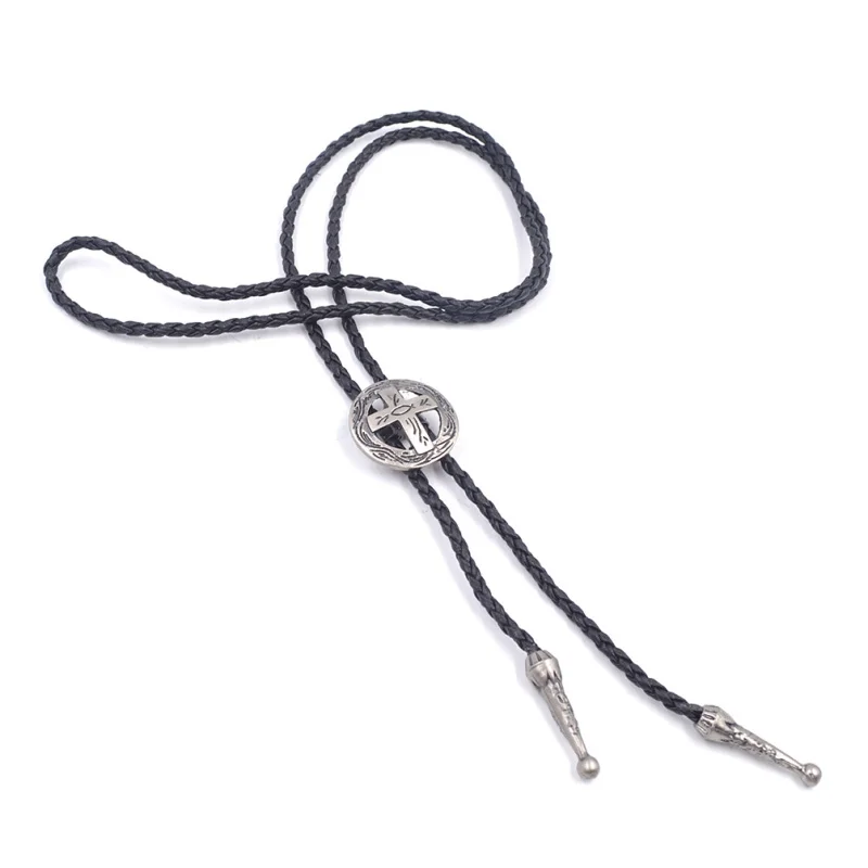 Lychee готический панк ретро металлический крест Синтетический Кожаный Галстук