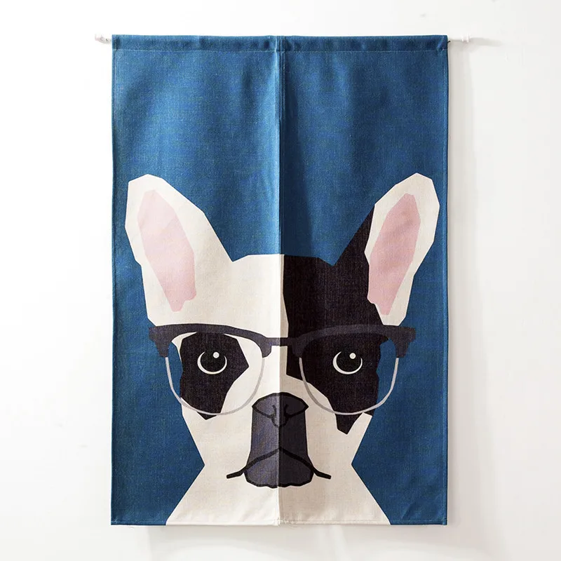 Cartoon Cute Animal Dog Cat Panda Half-curtain Window Customize Partition Home Toilet Restaurant Kitchen Door Curtains - Цвет: Зеленый