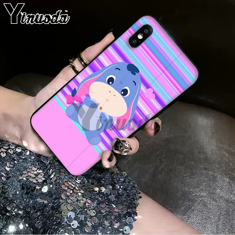 11pro MAX милый мультяшный ребенок Eeyore Ослик черный мягкий чехол для телефона Apple iPhone
