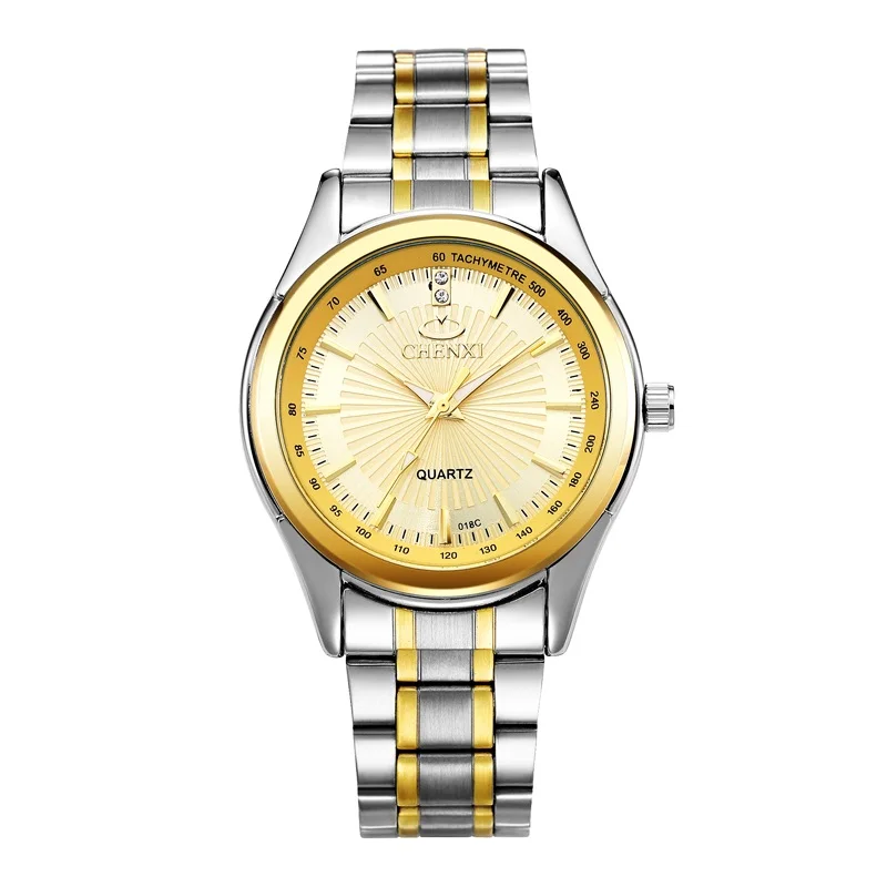Golden Watch CHENXI Роскошные Топ брендовые аналоговые спортивные наручные часы из нержавеющей стали Кварцевые наручные часы мужские деловые часы мужские часы - Цвет: Golden Watch