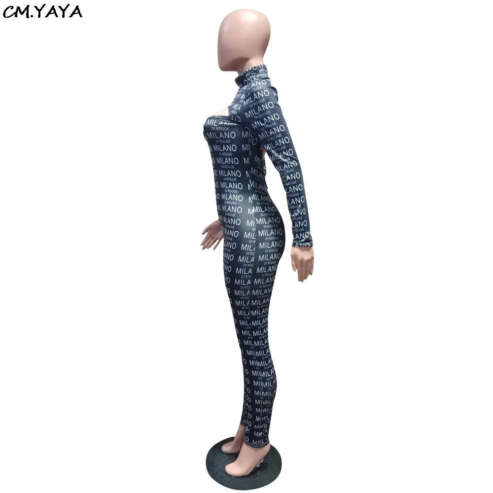 Новинка 2018 Осень зима с буквенным принтом вырезом на груди сзади обтягивающие