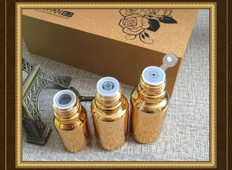 

192pcs 10ml high temperature gold plated refillable empty capsule bottle,glass essential oil bottle, cosmetics subpackage jar