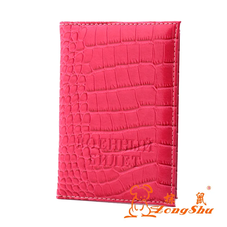 rose red Zongshu Обложка для паспорта России Военная карта, пропуска, солдатики езда карты Чехол для паспорта держатель крокодиловый узор PU Обложка - Цвет: rose red