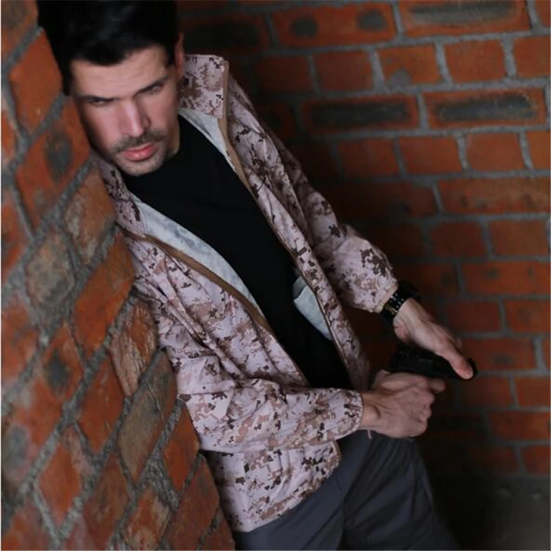 Мужская быстросохнущая тактическая куртка летняя тонкая камуфляжная ветровка с