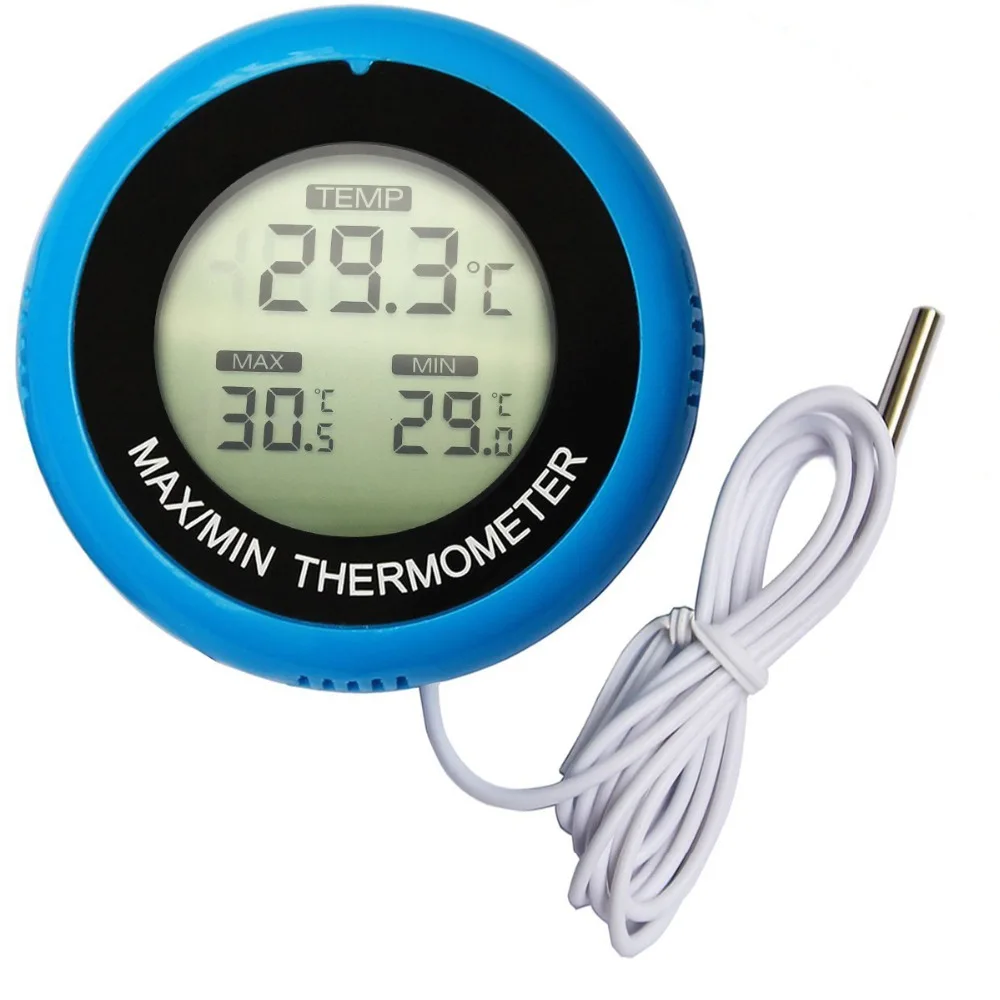 

Reptile electronic thermometer, aquarium digital thermometer, round suction cup digital thermometer