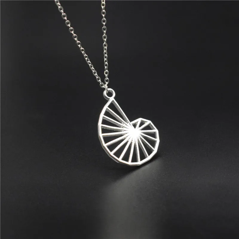 4 Colors Theodorus spiral pendant necklaces- math jewelry- geometry charm necklaces