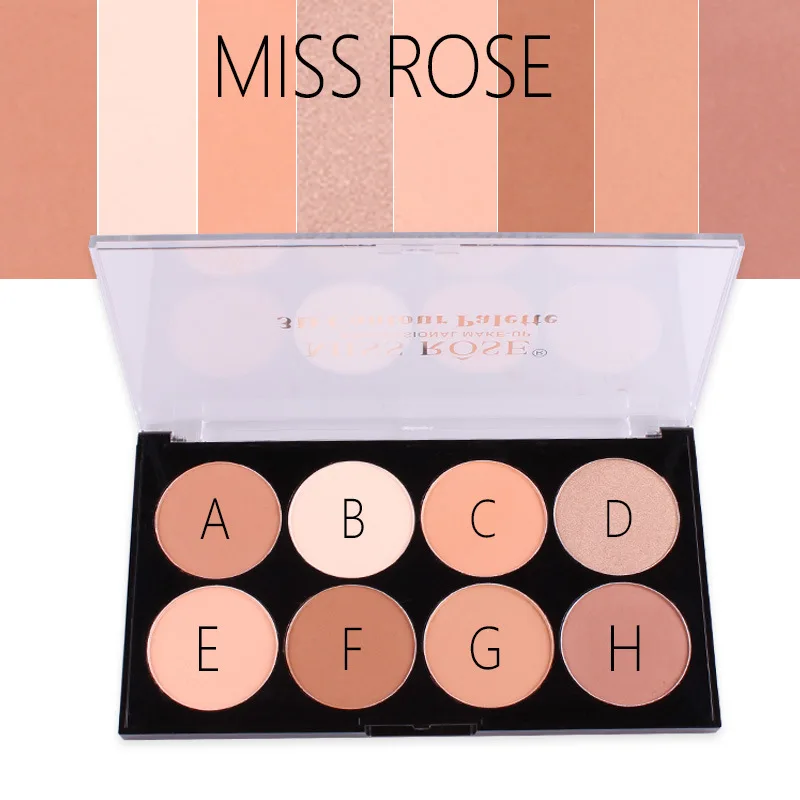 Miss Rose 8 Color Concealer Palette Waterproof Highlight Makeup Base Face Foundation Contouring Corrector Make Up Compact Powder | Красота и