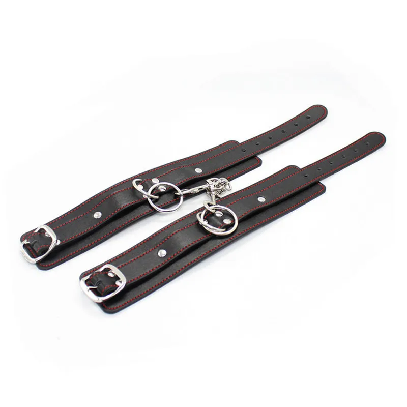 Секс шоп продажа 2 шт./компл. кожаные наручники манжеты на лодыжку ошейник для